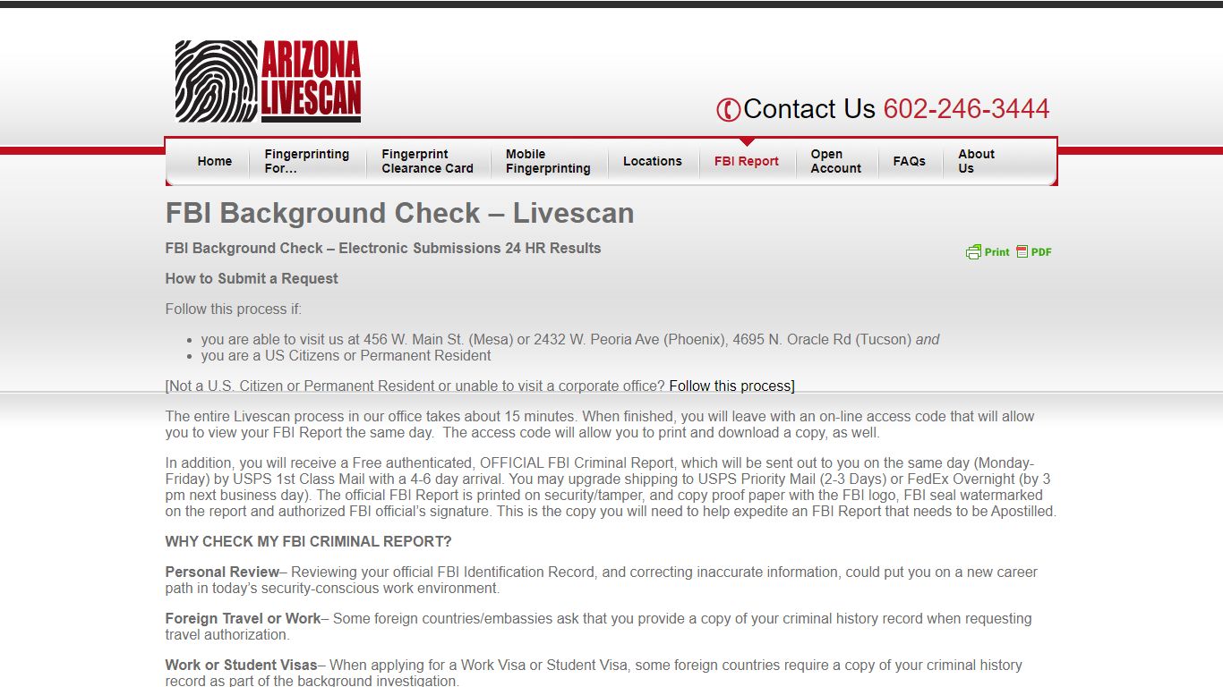 FBI Background Check – Livescan - Arizona Livescan